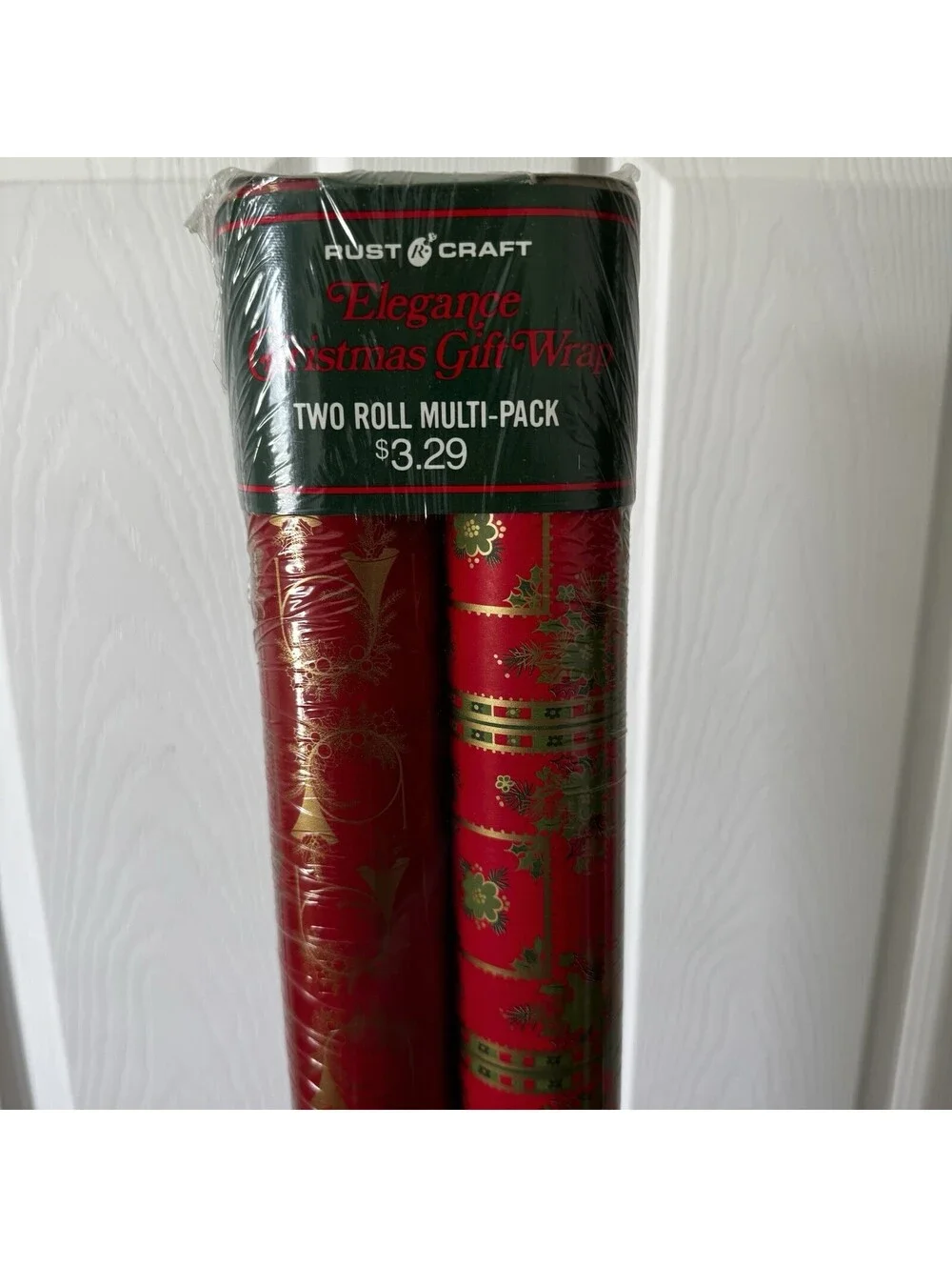 Vintage Christmas Wrapping Paper Great Colors 2 Complete Rolls USA
